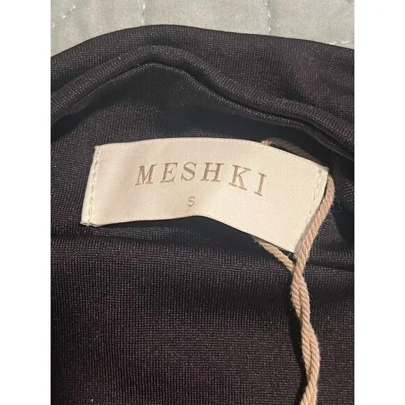 Meshki Heidi Dress Small Black Scoop Neck Backless Maxi Dress Stretch NWT - Picture 8 of 14